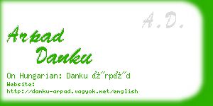 arpad danku business card